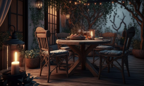 Rustic Seating Terrace Decoration Ideas For The Party