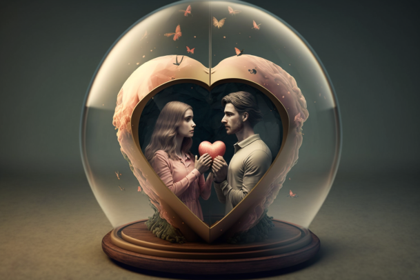 Rotating Musical Couple Dome for Valentine's day gift