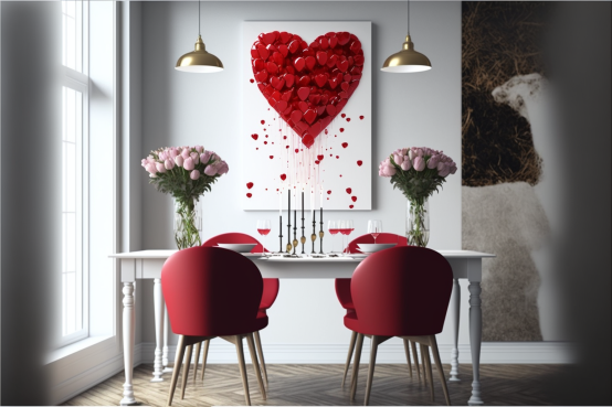 Valentine’s Day Room Decoration For Dining room