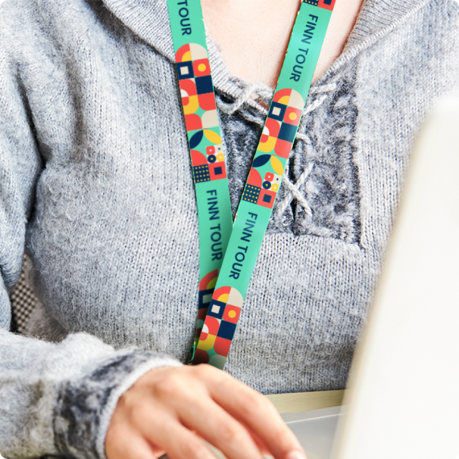 Multi Color Lanyard with logo printed on it