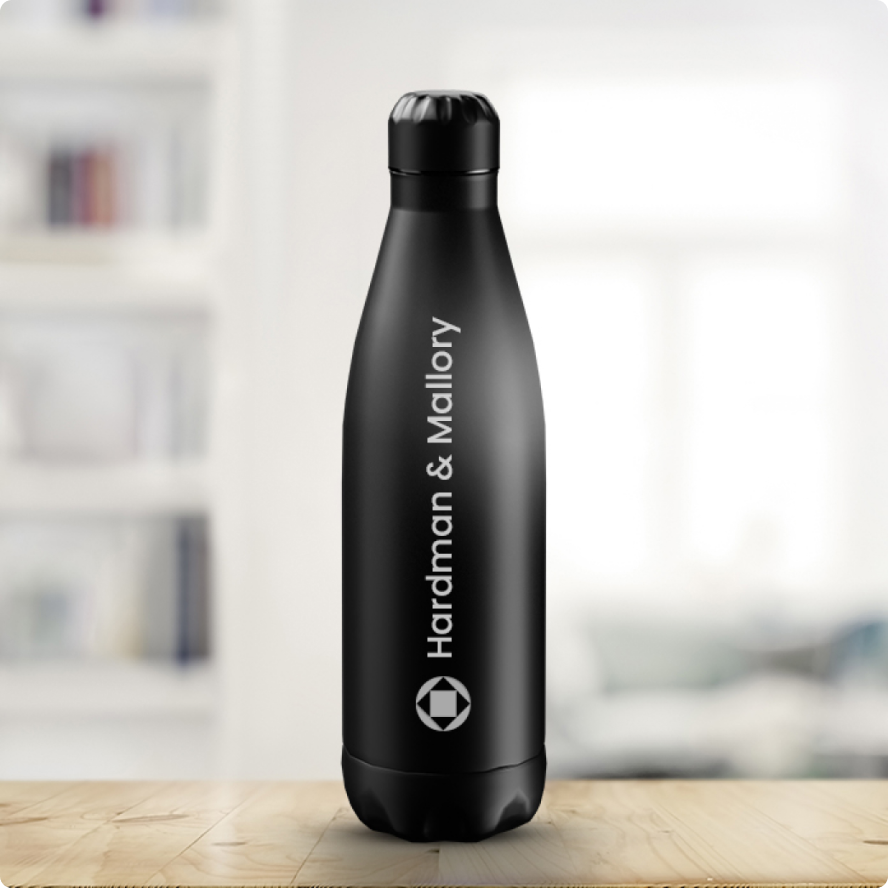 customised black tumbler water bottle