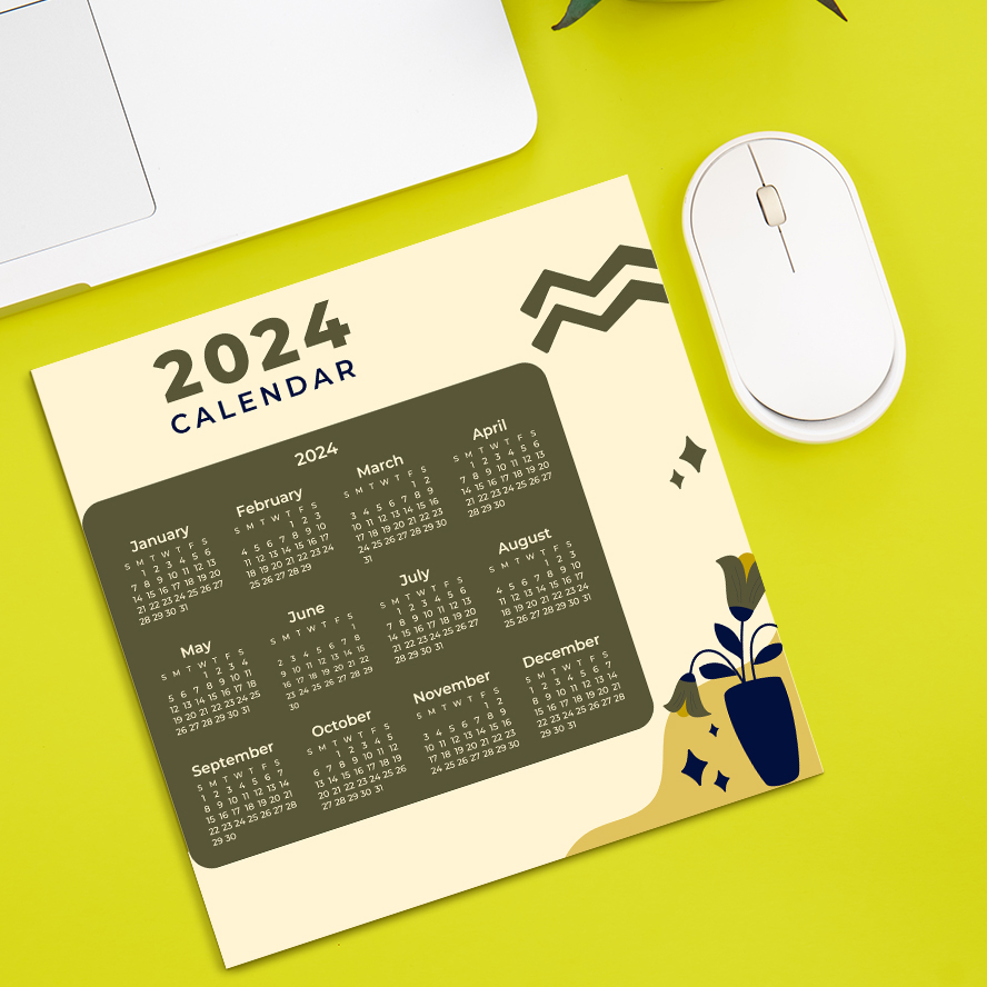 mousepad calendar 2024