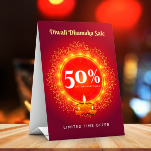 custom tent card for diwali
