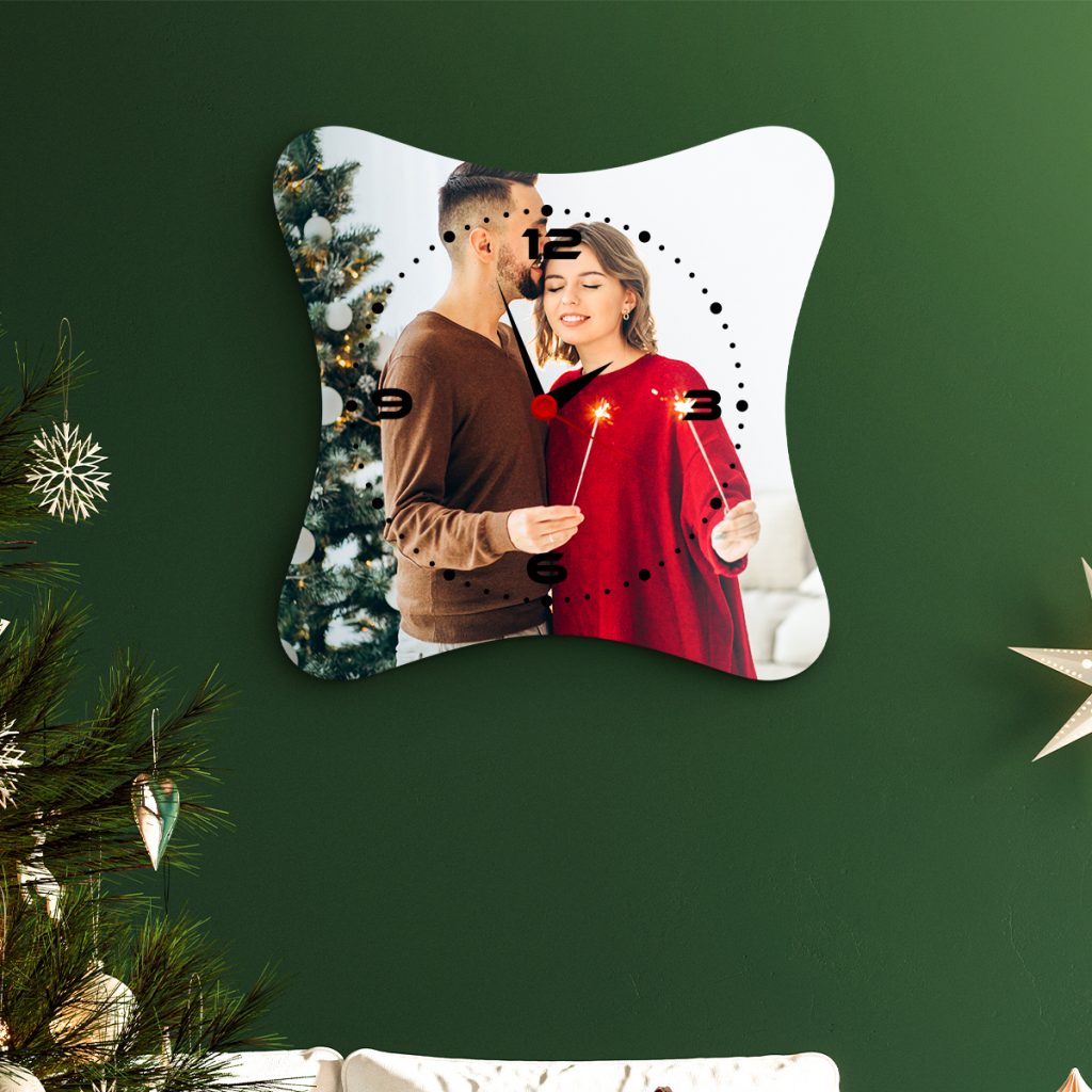 custom acrylic clock for christmas