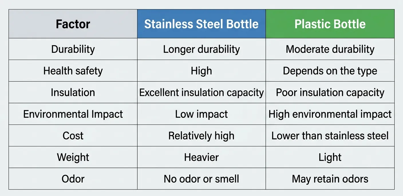 Stainless steel vs Plastic Bottles