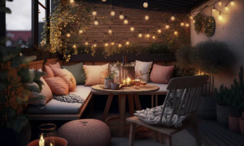 Picnic-style Seating Terrace Birthday Decoration Ideas