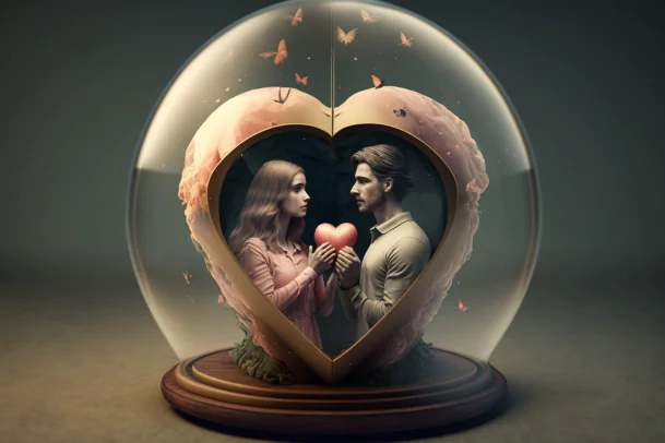Rotating Musical Couple Dome for Valentine's day gift