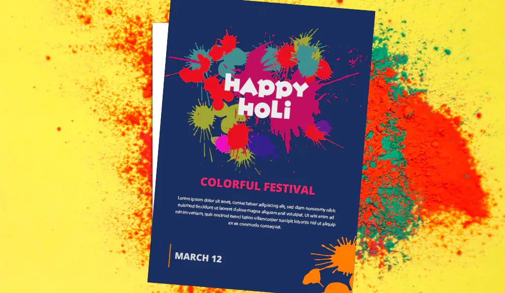 holi greeting card design