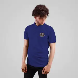 blue polo t-shirt