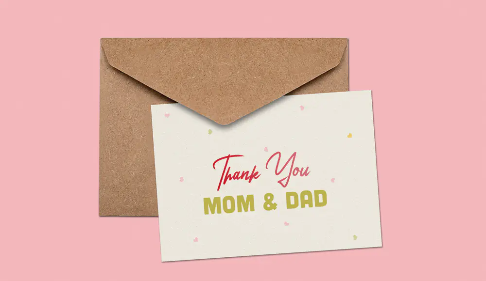 Thank You Card idea For Parents
