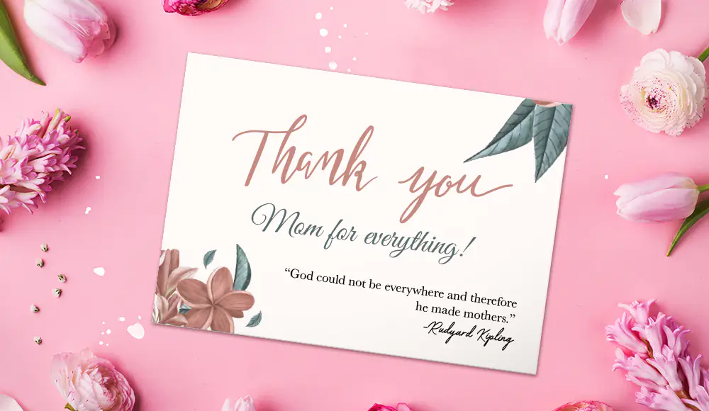 Thank You Card idea For Mother with a heartfelt message