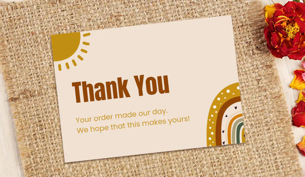 Appreciation Card Idea with sun flowers and little message