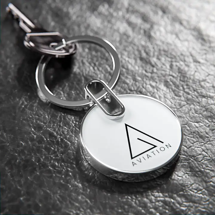 custom logo and design printed keychains